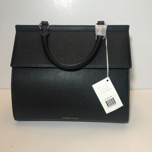 Modern Picnic Pebbled Faux Vegan Leather Lunchbox Lunchbag NWT Black/Lt Gray